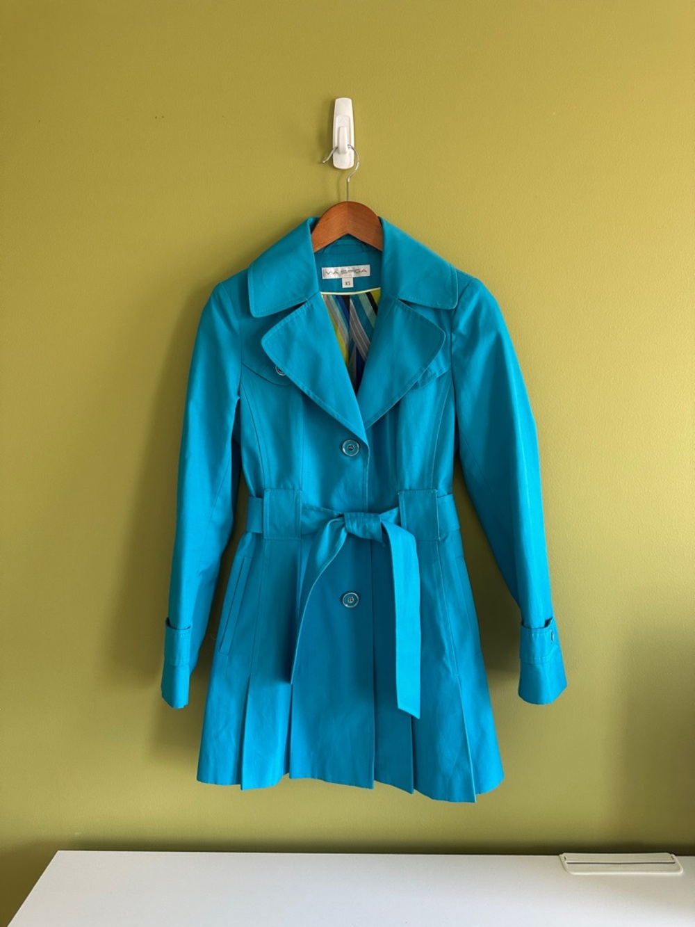 Via Spiga Turquoise Blue Belted Trench Coat